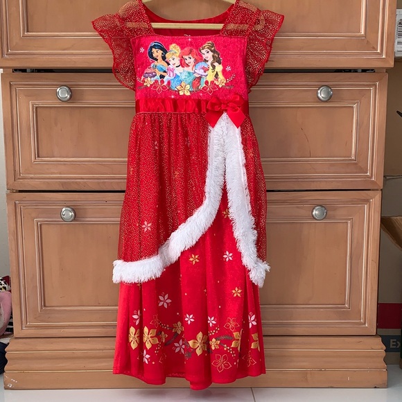 Disney Princess Red and Gold Nightgown with White Trim - Picture 1 of 8